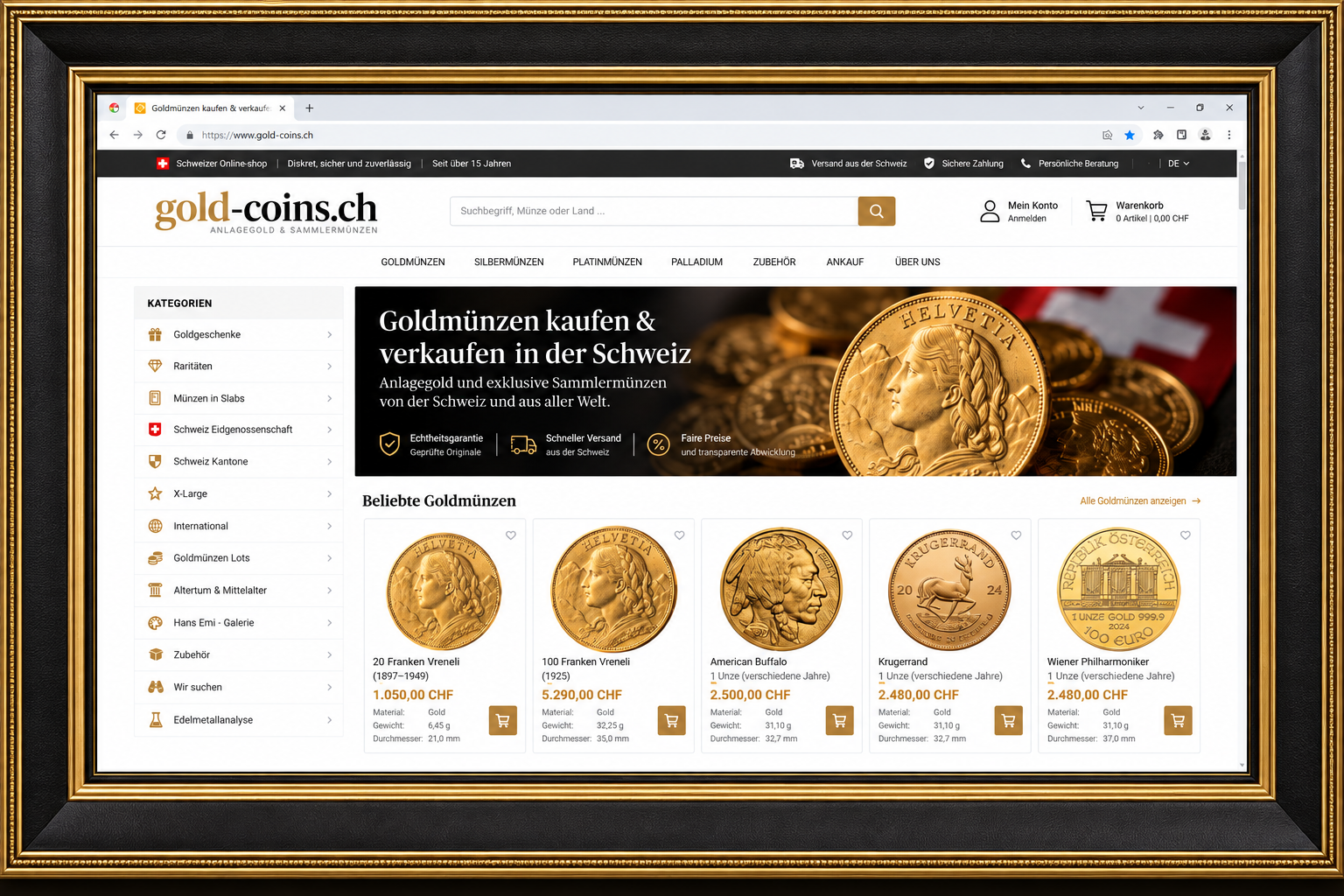 Gold Coins ch Der Goldmünzenshop | Goldankauf Sursee Gold-Coins.ch – Schweizer Onlineshop für Goldmünzen, Goldvreneli und numismatische Raritäten von Münzen Borchert Sursee