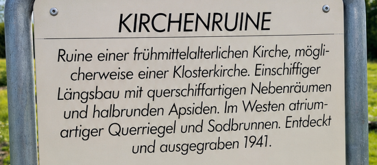 Halbinsel Sursee Kirchenruine Tafel