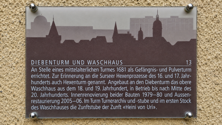 Entdecken Sie die Geschichte von Diebenturm und Waschhaus in Sursee Gefängnisturm, Hexenprozesse, Sure, Waschhaus und gelebte Tradition