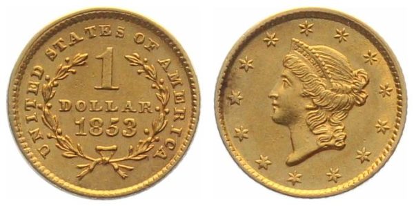 Usa 1 Dollar 1853